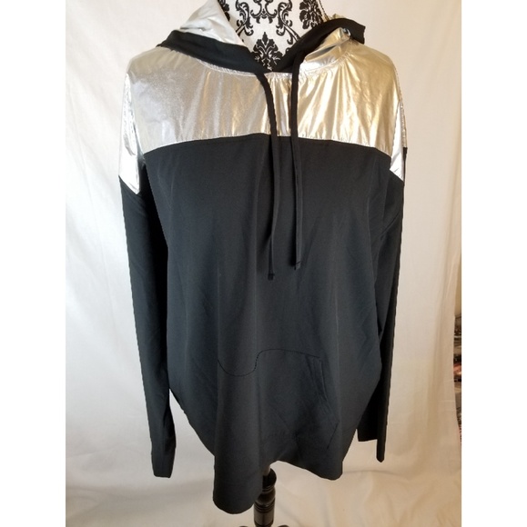 Victoria's Secret Tops - Victoria's Secret Sport Silver & Black Anorak *New